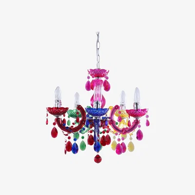 The Range Marie Therese 5 Light Chandelier with LEDs - Multi Coloured
