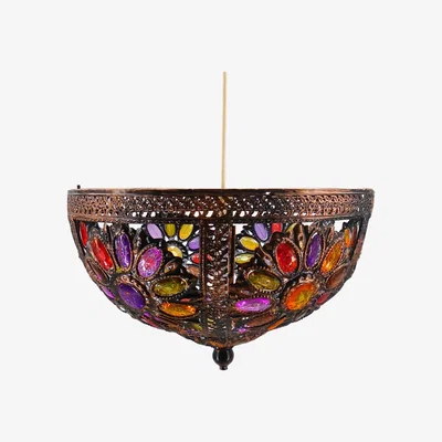 The Range Multicolour Jewelled Uplighter - Bronze