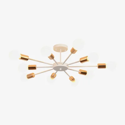 The Range Chandelier White and Gold 10 Lights - White and Gold
