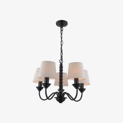 The Range Laura Ashley Norbury 5 Light Chandelier Matt Black