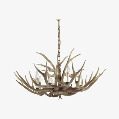 The Range Chalet  8 Light Pendant Chandelier Light Brown, E14 - Brown