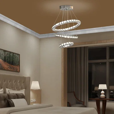 The Range LED Chandelier 3 Crystal Rings