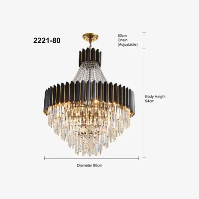 The Range Dark Carbon and Gold Postmodern Chandelier  - Dark and Gold / 80cm / 31kg