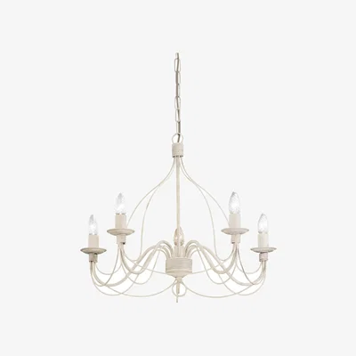 The Range Corte  5 Light Chandelier Antique White Finish, E14 - Antique white