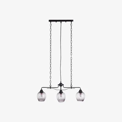 The Range 3-Light Glass Chandelier - Black