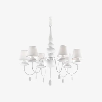 The Range Blanche 6 Light Multi Arm Chandelier - White