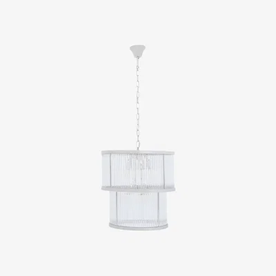 The Range Salasco 2 Tier Nickel Finish Glass Chandelier - Silver