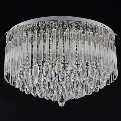 The Range Modern Round K9 Crystal LED Flush Ceiling Light Chandelier - white / 20kg