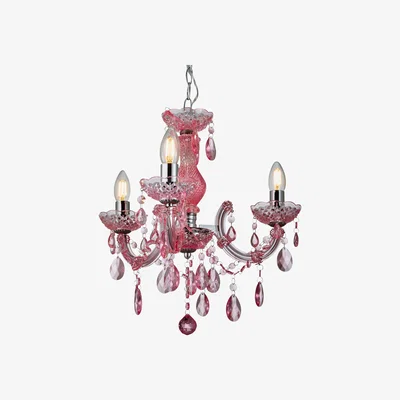 The Range Glow Marie 3 Light Chandelier - Pink