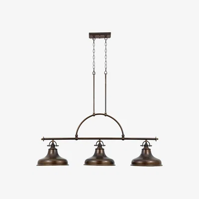 The Range Emery 3 Light Pendant Bar Chandelier Light Palladian Bronze, E27 - Palladian Bronze