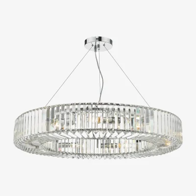 The Range Teyana 9 Light Pendant Polished Chrome Crystal - neutral
