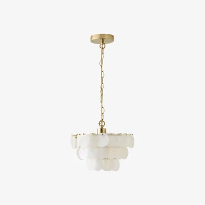 The Range Ophelia 3 Tier Capiz Shell Disc Chandelier / No - Natural