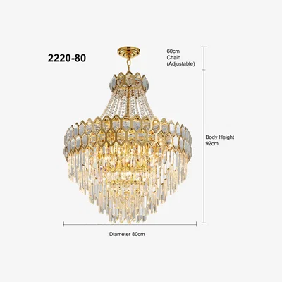 The Range Gold Postmodern Pendant Chandelier Genuine K9 Crystal Metal Body  - gold / 29.5kg