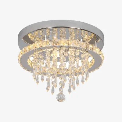 The Range Chandelier Silver Crystal Round Light - Silver
