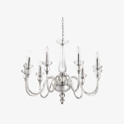 The Range Doge  9 Light Chandelier Clear Glass, E14 - Clear