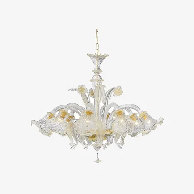 The Range Rialto  8 Light Multi Arm Chandelier Amber Finish, E14 - Amber