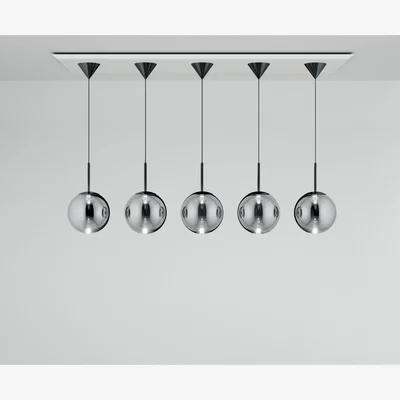 Tom Dixon Tom Dixon - Globe Pendant System Linear Mini Silver