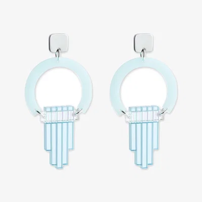 Wolf & Badger Women's Blue / Silver Art Deco Chandeliers - Island Blue & Arctic Blue | Toolally