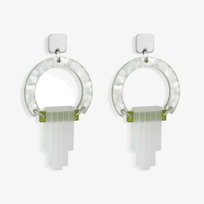 Wolf & Badger Women's Green / White Art Deco Chandeliers - Regent Green Toolally
