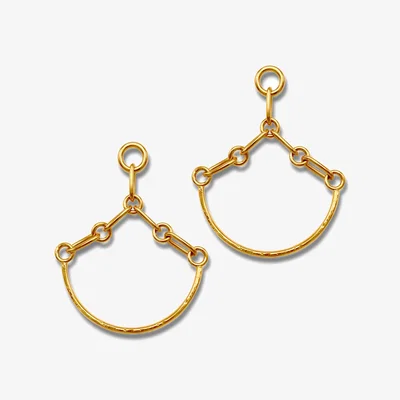 Wolf & Badger Women's Gold Libra Link Chandelier Post Earrings | Jaredjamin
