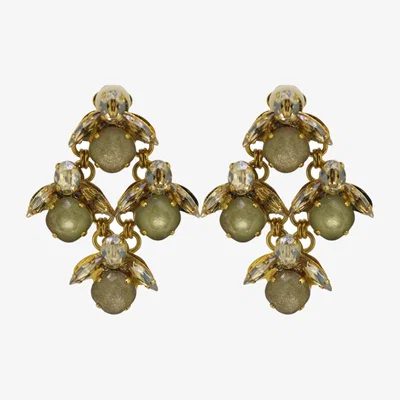 Wolf & Badger Women's Gold Champagne Baby Bee Chandelier Earrings - Clip | Vickisarge