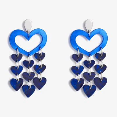 Wolf & Badger Women's Heart Chandeliers - Blue Toolally