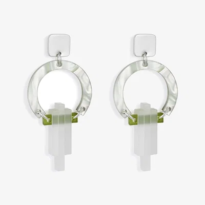 Wolf & Badger Women's Green / White Petite Art Deco Chandeliers - Regent Green Toolally