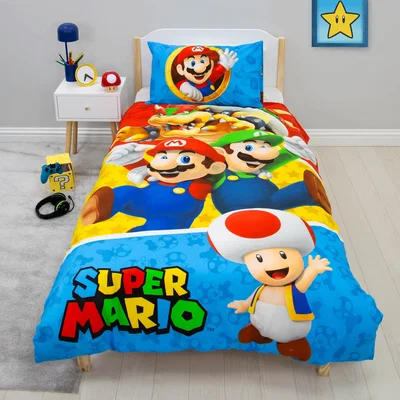 Dunelm Nintendo Super Mario Splitter Reversible Single Duvet & Pillowcase Set