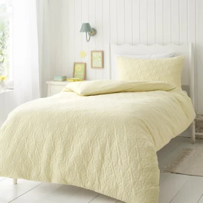 Dunelm Floral Cord Pinsonic Quilt Cover & Pillowcase Set