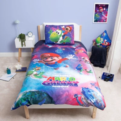 Dunelm Super Mario Movie Galaxy Duvet Cover and Pillowcase Set