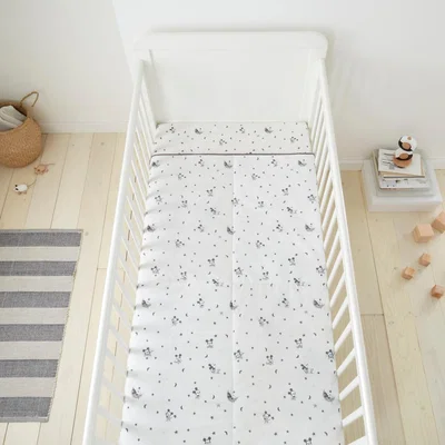 Dunelm Mickey Starry Night 4 Tog 100% Cotton Cot Quilt Grey/White