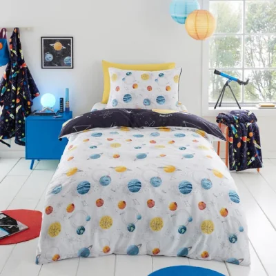 Dunelm Bedlam Outer Space Reversible Duvet Cover & Pillowcase Set