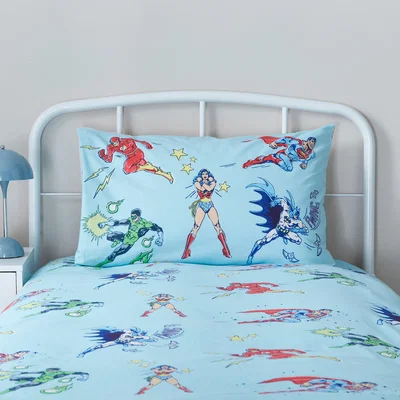 Dunelm Justice League Brushed Cotton Single Duvet Cover and Pillowcase Set