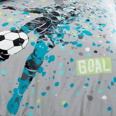 Dunelm Football Goal Duvet Cover & Pillowcase Set Grey