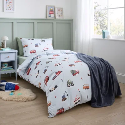 Dunelm Transport Travels Quilt Cover and Pillowcase Set