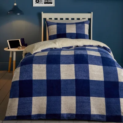Dunelm Bedlam Cosy Theo Check Duvet Cover & Pillowcase Set