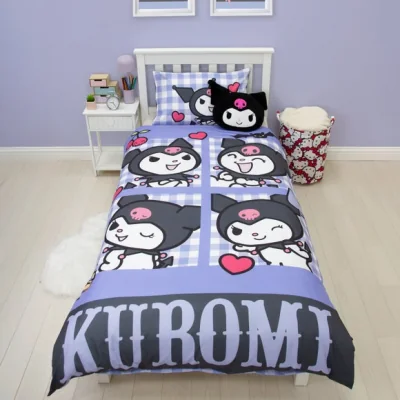 Dunelm Hello Kitty Rebel Kuromi Quilt Cover and Pillowcase Set