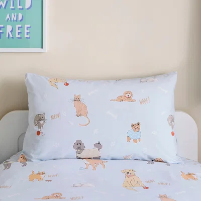 Dunelm Cats and Dogs Single Duvet Cover and Pillowcase Set