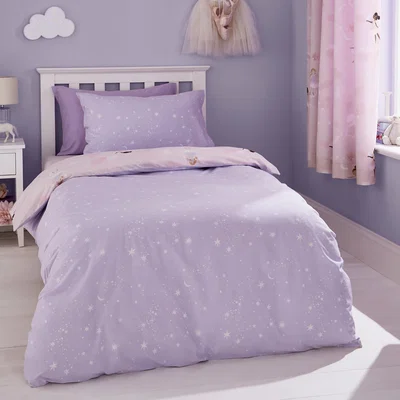 Dunelm Catherine Lansfield Dancing Fairies Duvet Cover and Pillowcase Set Pink
