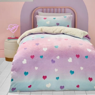 Dunelm Bedlam Cosy Ombre Heart Duvet Cover & Pillowcase Set