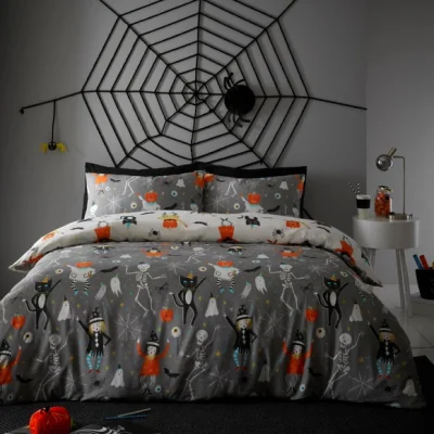 Dunelm Bedlam Halloween Party Duvet Cover & Pillowcase Set
