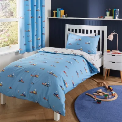 Dunelm Little Trains Quilt Cover and Pillowcase Set