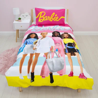 Dunelm Barbie Unboxed Reversible Single Duvet Cover & Pillowcase Set