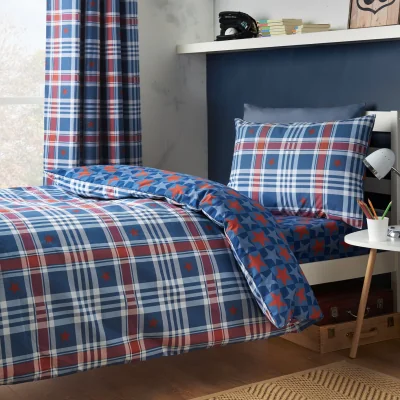 Habitat Catherine Lansfield Stars & Check Kids Bedding Set - Single