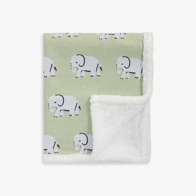 John Lewis John Lewis Safari Friends Sherpa Fleece Baby Blanket, 100 x 80cm