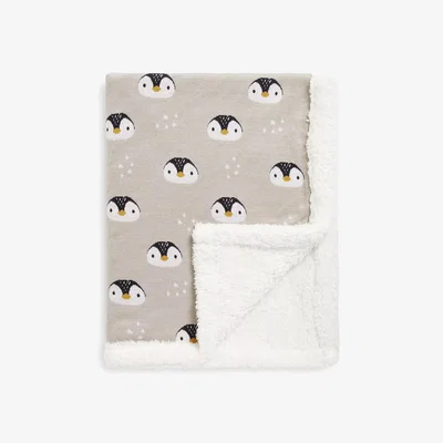 John Lewis John Lewis Christmas Penguin Sherpa Fleece Baby Blanket, 100 x 80cm