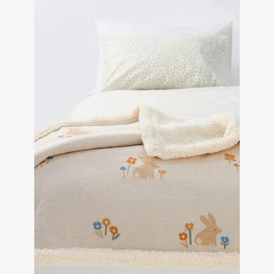 John Lewis John Lewis Baby Scandi Bunny Sherpa Fleece Blanket, Multi
