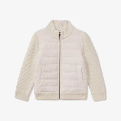 John Lewis Reiss Kids' Southend Hybrid Quilt Knit Jacket, Off White