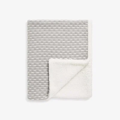 John Lewis John Lewis Dashes Sherpa Fleece Baby Blanket, 100 x 80cm, Grey