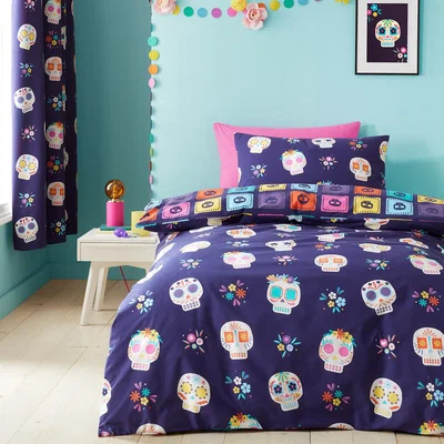 La Redoute Sugar Skulls Fiesta Duvet Cover and Pillowcase Set